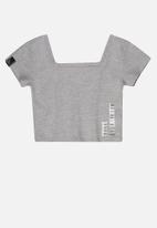 Gloss - Girls square neck crop top - grey