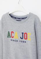 Aca Joe - Big-boys brushed fleece sweater - grey