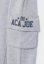 Aca Joe - Big-boys brushed fleece cargo jogger - grey
