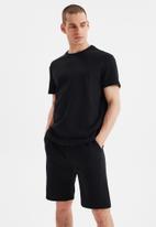 Trendyol - Plain top & shorts pj set - black