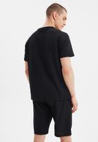 Trendyol - Plain top & shorts pj set - black