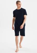 Trendyol - Plain top & shorts pj set - navy
