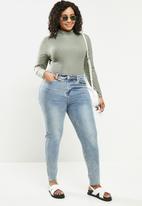 Blake - Turtle neck bodysuit with open back detail - green