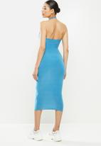 Missguided - Halter neck channel cut out midaxi dress - teal