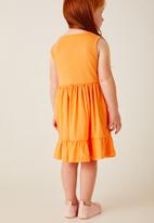 Flyersunion - Tiered frill dress - orange