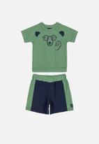 Quimby - Boys teddy tee & shorts set - green