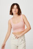 Cotton On - Cotton vegetable dye ribbed tank - mulberry pink marle