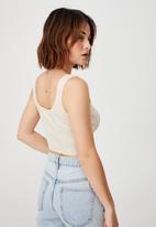 Cotton On - Cotton vegetable dye ribbed tank - chestnut shell marle