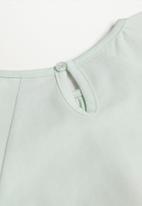 MANGO - Short sleeve ruffled shirt - green