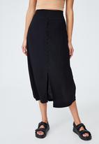 Cotton On - Woven finley button down midi skirt - black