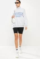 Missguided - Leisure graphic high neck oversized sweat - grey