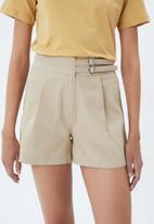 Trendyol - Belt bermuda shorts  - stone