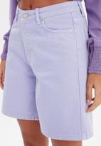 Trendyol - Long denim shorts - lilac