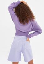 Trendyol - Long denim shorts - lilac