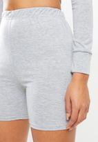 dailyfriday - Yoga crop hoodie & shorts set - grey