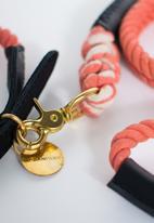 Urbanpaws - Rope and leather collar - coral