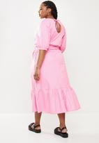 Me&B - Plus miss candy raglan bellow sleeve dress - pink