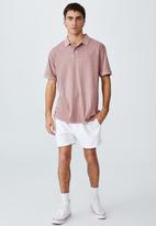 Cotton On - Oversized washed polo - dirty burg