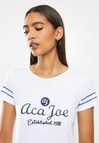 Aca Joe - Basketball short sleeve T-shirt - white & navy