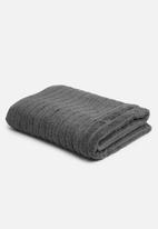 Sixth Floor - Ribbed zero twist woven towel - charcoal