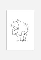 Elsje Designs - Kiddies line art - rhino