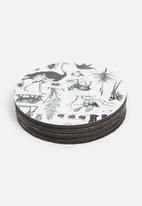 Elsje Designs - Afrika coaster set of 4 - black & white