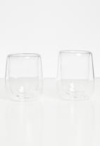 Sixth Floor - Barista Double walled espresso glass set of 2-clear