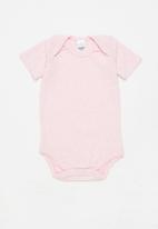 POP CANDY - Baby girls 2 pack stripe short sleeve vests - pink