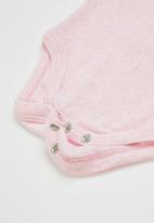 POP CANDY - Baby girls 2 pack stripe short sleeve vests - pink