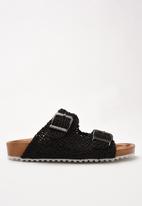 Trendyol - Croche double buckle slide - black