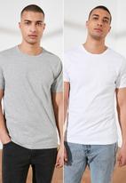 Trendyol - Plain short sleeve 2 pack tees - grey & white 