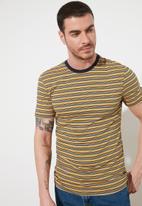 Trendyol - Stripe short sleeve tee - mustard & black