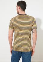 Trendyol - Stripe short sleeve tee - mustard & black