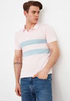 Trendyol - Contrast stripe short sleeve golfer - pink