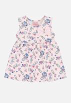 Quimby - Baby sleeveless dress with bow - pink