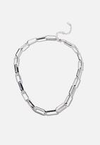 Rubi - Premium forever necklace - sterling silver plated rectangle links