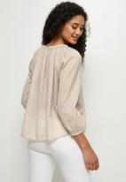 MILLA - Raglan sleeve sheer volume blouse - beige