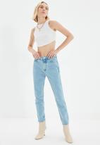 Trendyol - High waist mom jeans - light blue
