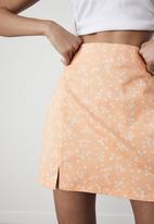 Factorie - Double split mini skirt - peach 