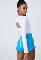 Cotton On - Tie back long sleeve top - white