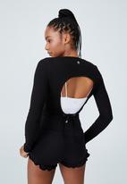 Cotton On - Tie back long sleeve top - black