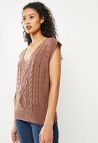 dailyfriday - Cable gilet jersey - brown