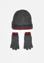 MINOTI - Boys knitted hat & gloves set - grey