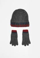 MINOTI - Boys knitted hat & gloves set - grey
