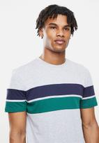 Trendyol - Wide stripe short sleeve tee - grey