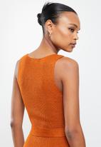 Missguided - Belted sleeveless mini dress - rust