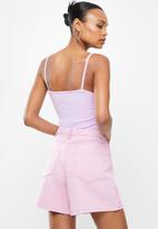 Missguided - Keyhole detail ruched sides bodysuit - lilac