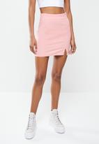 Missguided - Split hem mini skirt - pink