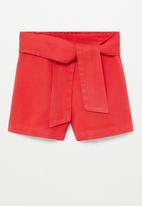 MANGO - Bowed high-waist shorts - red