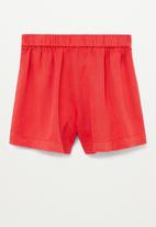 MANGO - Bowed high-waist shorts - red